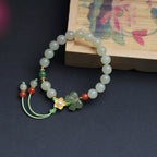 Fortune Jewel 925 Sterling Silver Jade Luck Flower Butterfly Bracelet