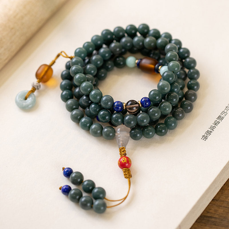 Fortune Jewel 108 Beads Bodhi Seed Blessing Meditation Bracelet Mala