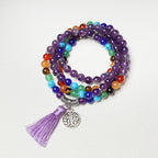 Fortune Jewel Healing Crystal Mala Prayer Beads 108 Meditation Healing Multilayer Bracelet Necklace