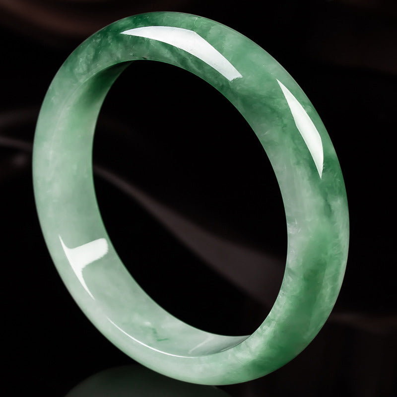Fortune Jewel Natural Jade Fortune Blessing Bangle Bracelet
