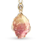 Fortune Jewel Natural Colorful Fluorite Nine Tailed Fox Protection Necklace Pendant