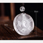 Fortune Jewel Taoism Five Sacred Mountains Yin Yang Symbol Liuli Crystal Balance Necklace Pendant Key Chain Fortune Jewel