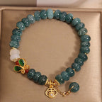 Fortune Jewel Jade White Agate Butterfly Abacus Beads Abundance Bracelet