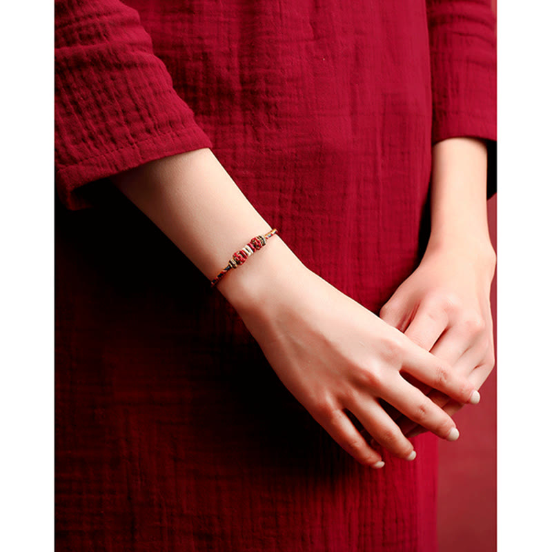 Fortune Jewel Handmade Dunhuang Color Luck Braid String Bracelet