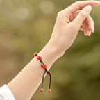 Fortune Jewel Red Agate Moss Agate Cinnabar Calm Bracelet