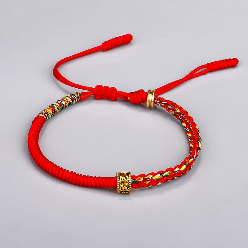 Fortune Jewel Om Mani Padme Hum Protection Luck String Bracelet