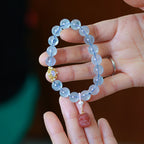 Fortune Jewel Natural Aquamarine Red Agate Pearl Beads Healing Charm Bracelet