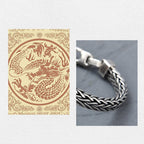 Fortune Jewel Retro Blue Acrylic Dragon Keel Braided Design Healing Wealth Buckle Bracelet