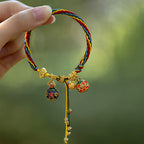 Fortune Jewel Gold Swallowing Beast Family Luck Reincarnation Knot Colorful String Bracelet