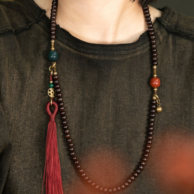 Fortune Jewel 108 Mala Beads Natural Tibet Purple Bodhi Seed Auspiciousness Bracelet