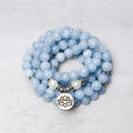 Fortune Jewel 108 Mala Beads Aquamarine Healing Bracelet
