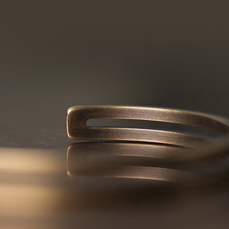 Fortune Jewel Rustic Copper Luck Viking Cuff Bracelet