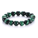 Fortune Jewel Natural Green Tiger Eye Strength Bracelet
