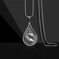 Fortune Jewel Double Lucky Koi Fish Prosperity Pure Tin Water Drop Pattern Necklace Pendant