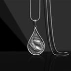 Fortune Jewel Double Lucky Koi Fish Prosperity Pure Tin Water Drop Pattern Necklace Pendant