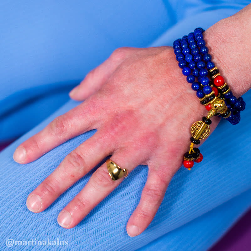 Fortune Jewel Tibetan Mala Lapis Lazuli Lazurite Positive Bracelet