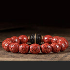 Fortune Jewel Natural Cinnabar Ebony Calm Blessing Bracelet