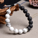 Fortune Jewel Yin Yang Lava Stone Protection Bracelet