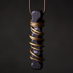 Fortune Jewel Tibet Ebony Wood Copper Balance Peace Necklace Pendant Fortune Jewel