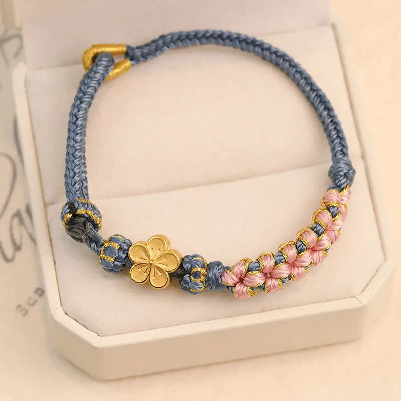 Fortune Jewel Peach Blossom Design Wealth String Bracelet