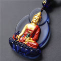 Fortune Jewel Tibet Medicine Buddha Liuli Crystal Compassion Necklace Pendant Fortune Jewel
