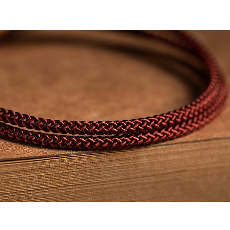 Fortune Jewel 925 Sterling Silver Handmade Chinese Zodiac Natal Buddha Cyan Bodhi Seed Protection Braided Red String Bracelet