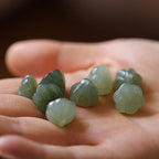 Fortune Jewel Natural Round Jade Peace Buckle Lotus Abundance String Necklace Pendant Fortune Jewel