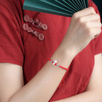 Fortune Jewel 999 Sterling Silver Chinese Zodiac Luck Strength Red String Bracelet
