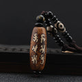 Fortune Jewel Tibet Om Mani Padme Hum Dzi Bead Avalokitesvara Pattern Wealth Necklace Pendant