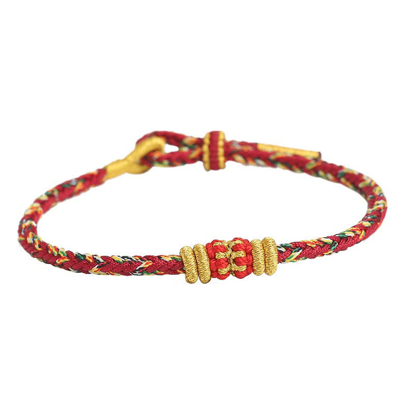 Fortune Jewel Handmade Colorful Rope King Kong Knot Braided Luck Bracelet
