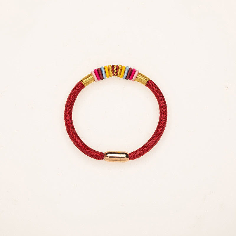Fortune Jewel Tibetan Handmade King Kong Knot Protection Magnetic Buckle Braided Bracelet