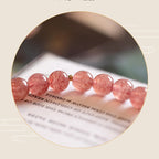 Fortune Jewel Natural Strawberry Quartz Moonstone PiXiu Love Healing Bracelet
