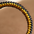 Fortune Jewel Handmade Tibetan Black Gold Dragon Scale Rope Om Mani Padme Hum Purity Bracelet