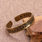 Fortune Jewel Tibetan Mahāpratisarā Mantra Sanskrit Copper Brass Healing Bracelet Bangle