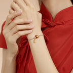 Fortune Jewel 925 Sterling Silver Handmade Auspicious Chinese Character Blessing Braided String Bracelet