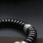 Fortune Jewel Natural Tibetan Coconut Shell Om Mani Padme Hum Positive Bracelet