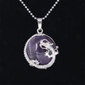 Fortune Jewel Chinese Dragon Natural Quartz Crystal Healing Energy Necklace Pendant