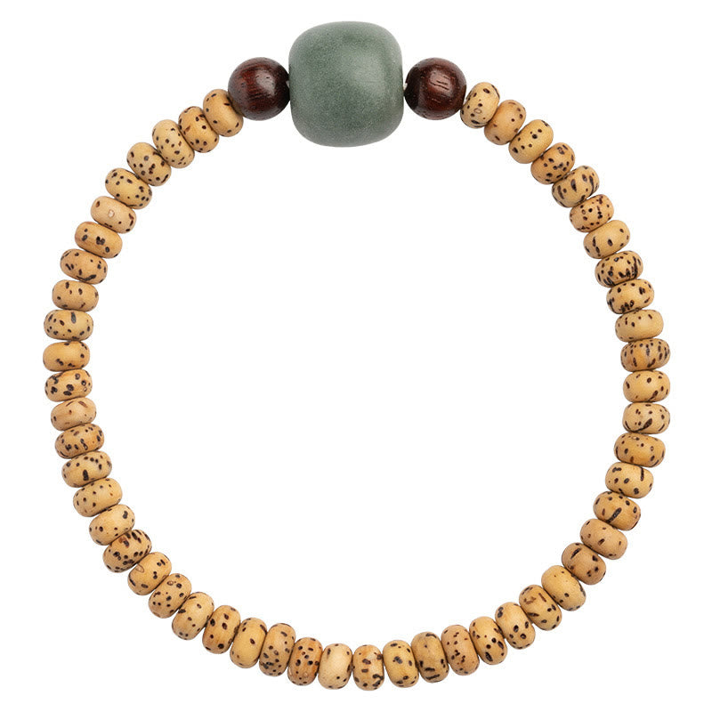 Fortune Jewel Bodhi Seed Small Leaf Red Sandalwood Wisdom Bracelet