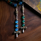 Fortune Jewel Tibetan 108 Mala Beads Multicolored Liuli Glass Bead Chinese Zodiac Nine Palaces Eight Diagrams Charm Bracelet