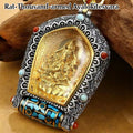 Fortune Jewel Tibet Chinese Zodiac Natal Buddha Thangka Prosperity Rotatable Dzi Bead Necklace Pendant Fortune Jewel