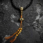 Fortune Jewel Tibetan 108 Mala Beads Black Onyx Tiger Eye Beads Nine Palaces Bagua Protection Bracelet