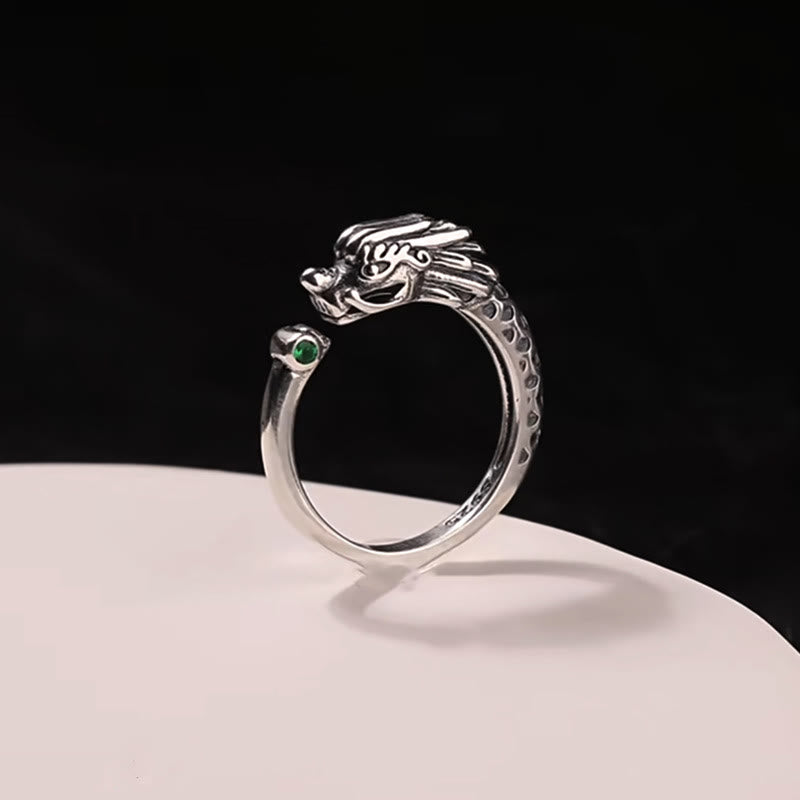 Fortune Jewel Vintage Dragon Design Success Strength Adjustable Ring