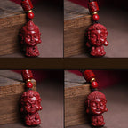 Fortune Jewel Chinese Zodiac Natal Buddha Natural Cinnabar Amulet Keep Away Evil Spirits Necklace Pendant