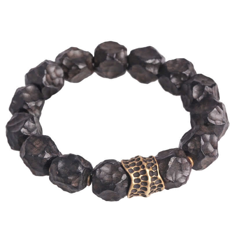 Fortune Jewel Ebony Wood Copper Peace Balance Couple Bracelet