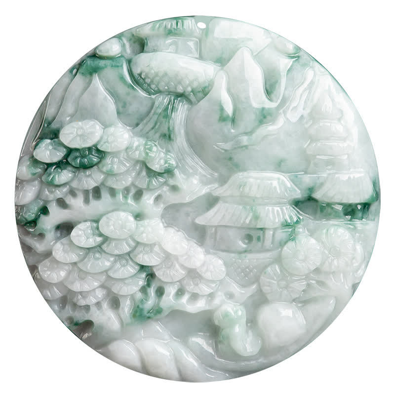 Fortune Jewel Mountain Landscape Jade Abundance String Necklace