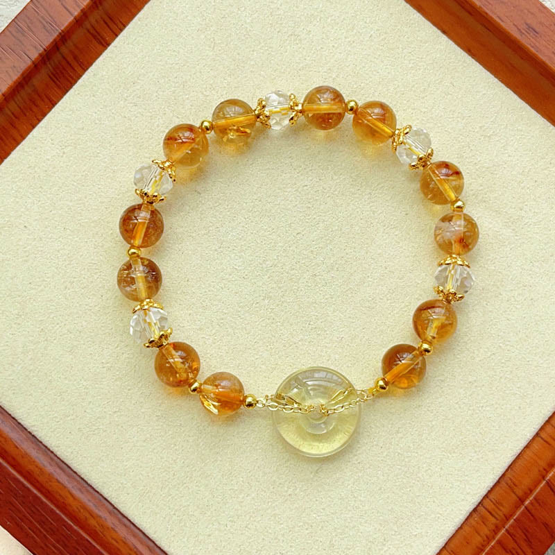 Fortune Jewel Peace Buckle Citrine Crystal Prosperity Bracelet