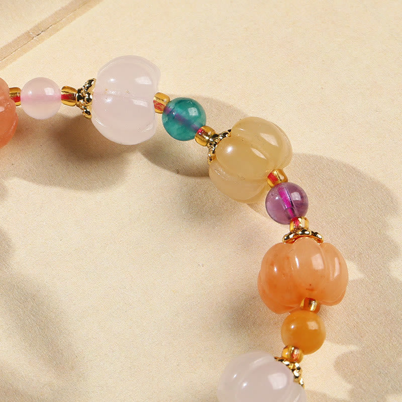Fortune Jewel Natural Golden Silk Jade Crystals Gourd Pixiu Pumpkin Beads Wealth Charm Bracelet
