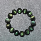 Fortune Jewel Natural Green Eye Obsidian Wealth Bracelet
