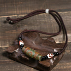 Fortune Jewel Tibetan Nine-Eye Dzi Bead Protection String Necklace