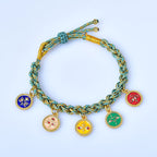 Fortune Jewel Handmade Tibetan Multicolored Rope Five God Of Wealth Luck Braid Bracelet